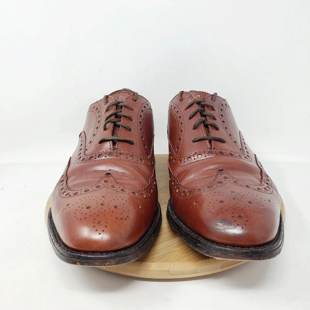 Churchs Chetwynd Shoes Mens 9.5 D Brown Leather Oxford Brogue Medallion UK 8.5F‎